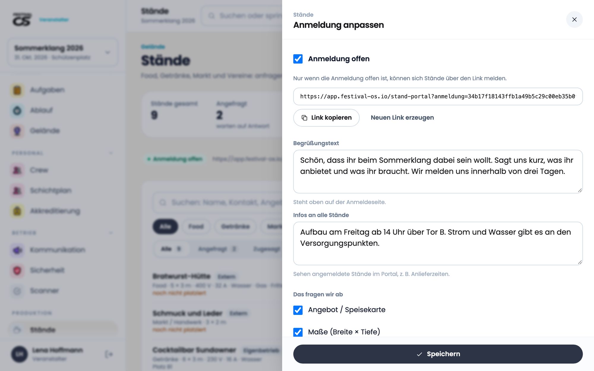 Anmeldung für dein Event