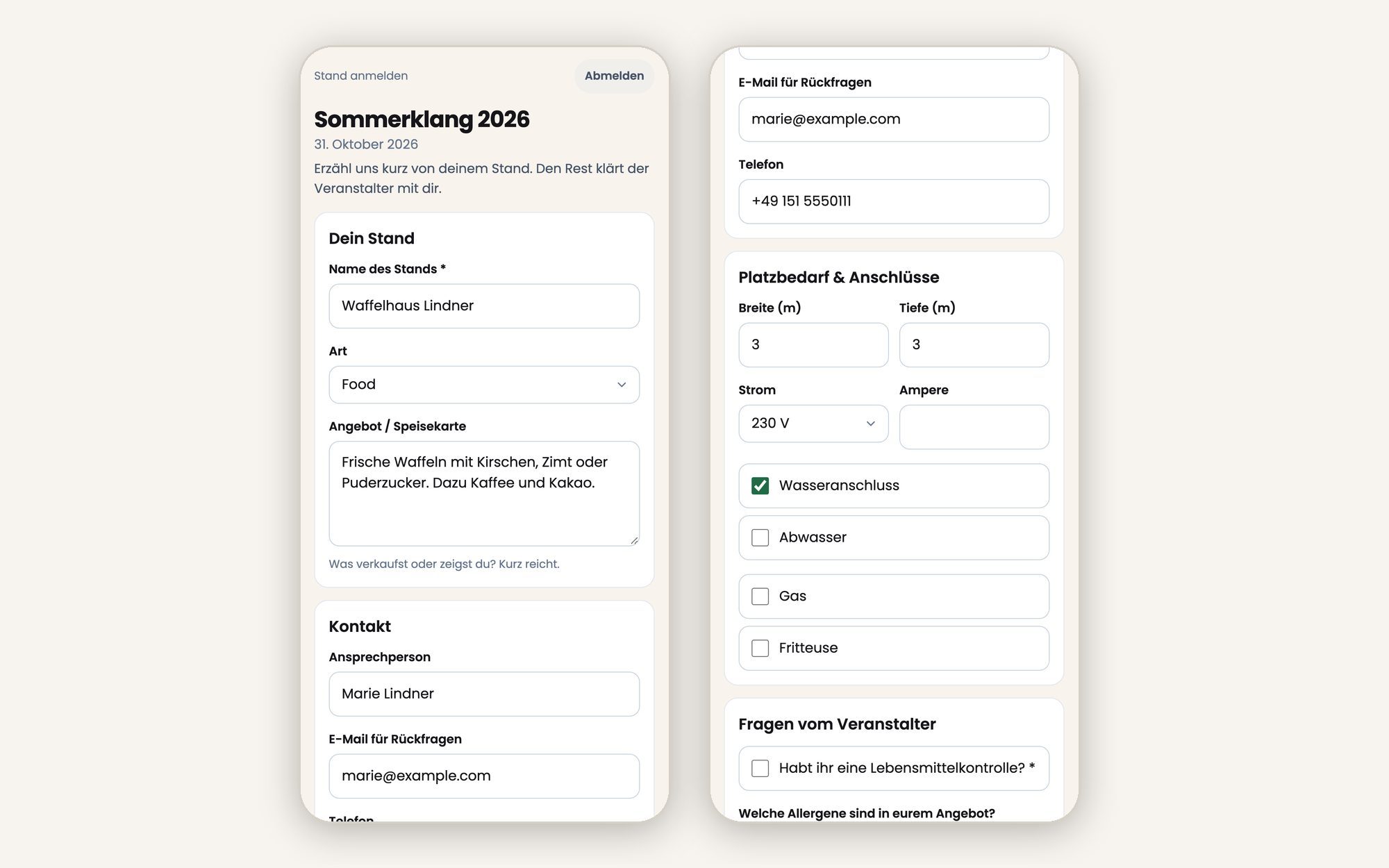 Portal für Standbetreiber
